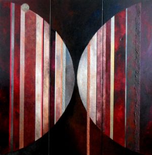 Triptych: A Rift in Red , acrilic on canvas, 120/120cm